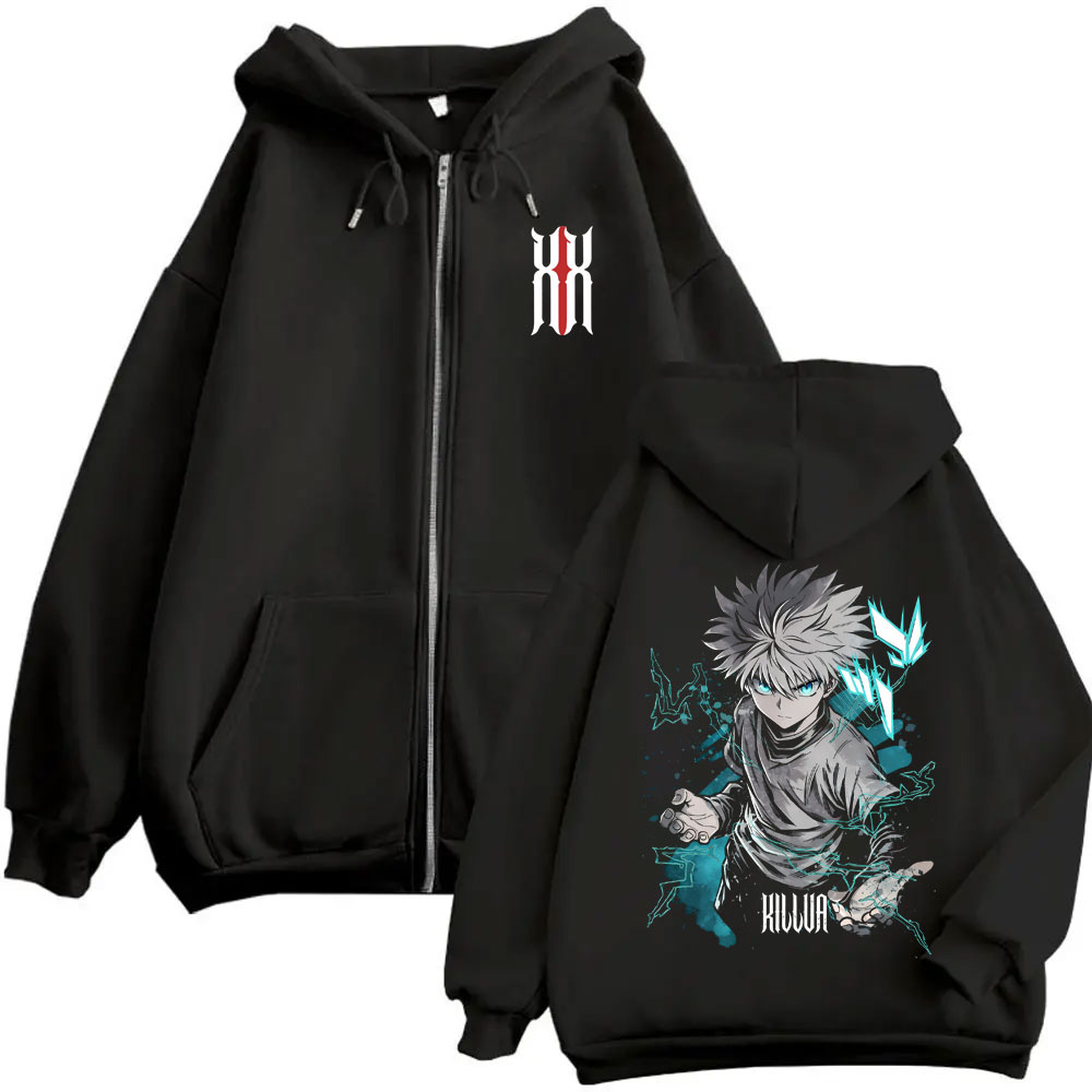 Anime Merch Hoodie - Felpa con Cappuccio e Zip Hunter