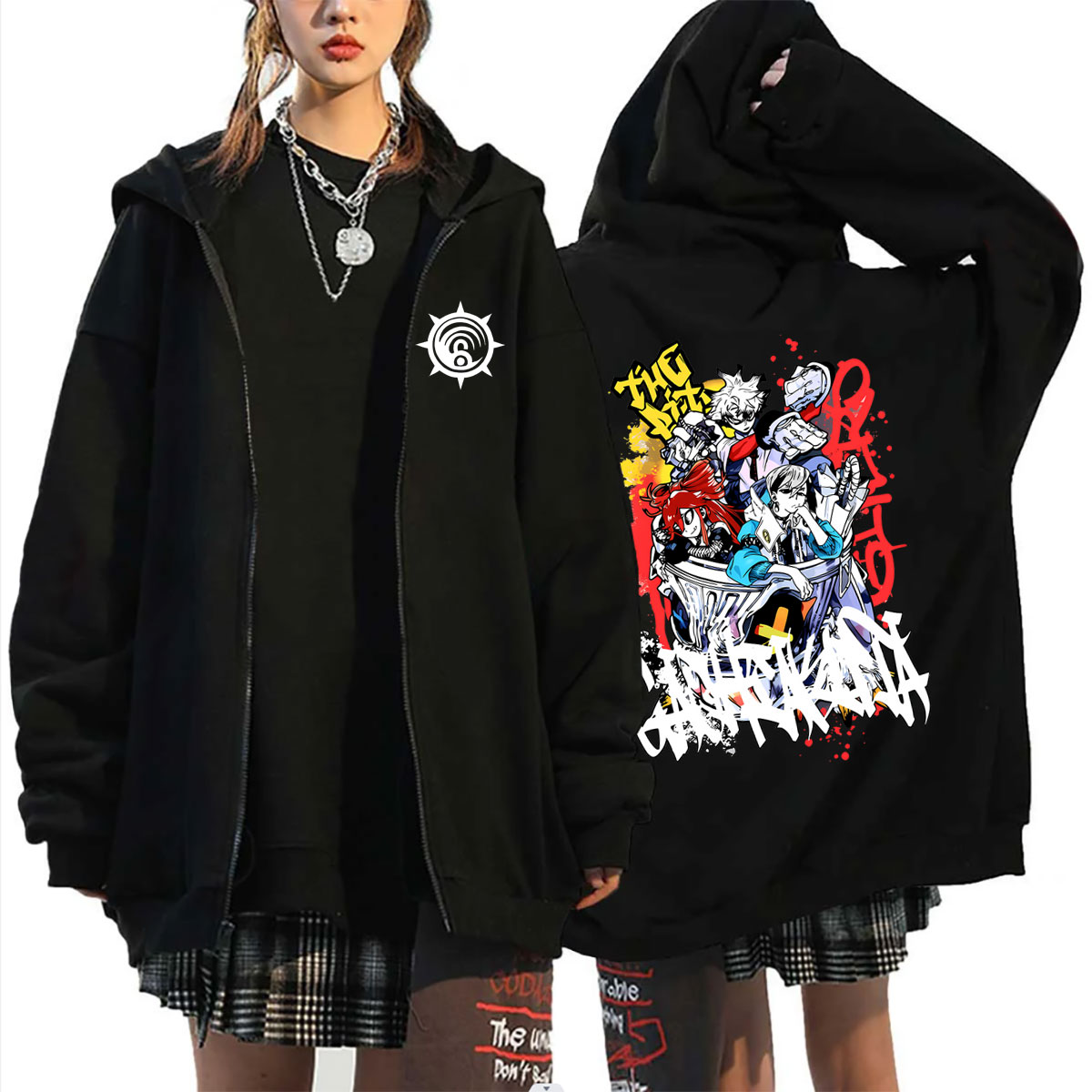Anime Merch Hoodie - Felpa con Cappuccio e Zip Anime