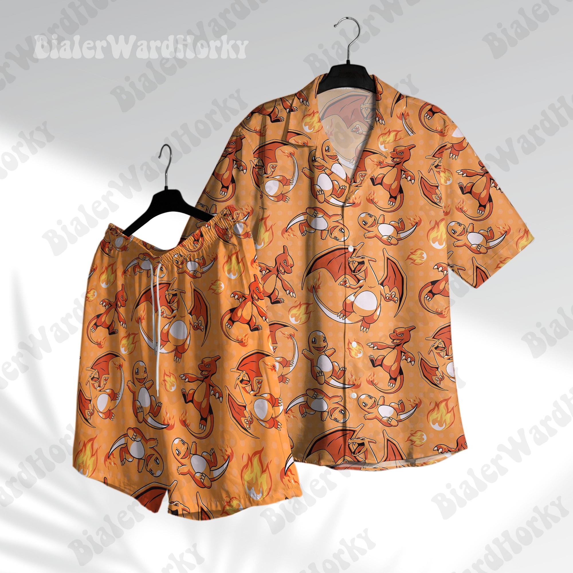 Anime Merchandise For Women - Camicia hawaiana Pokémon Charizard Charmeleon con