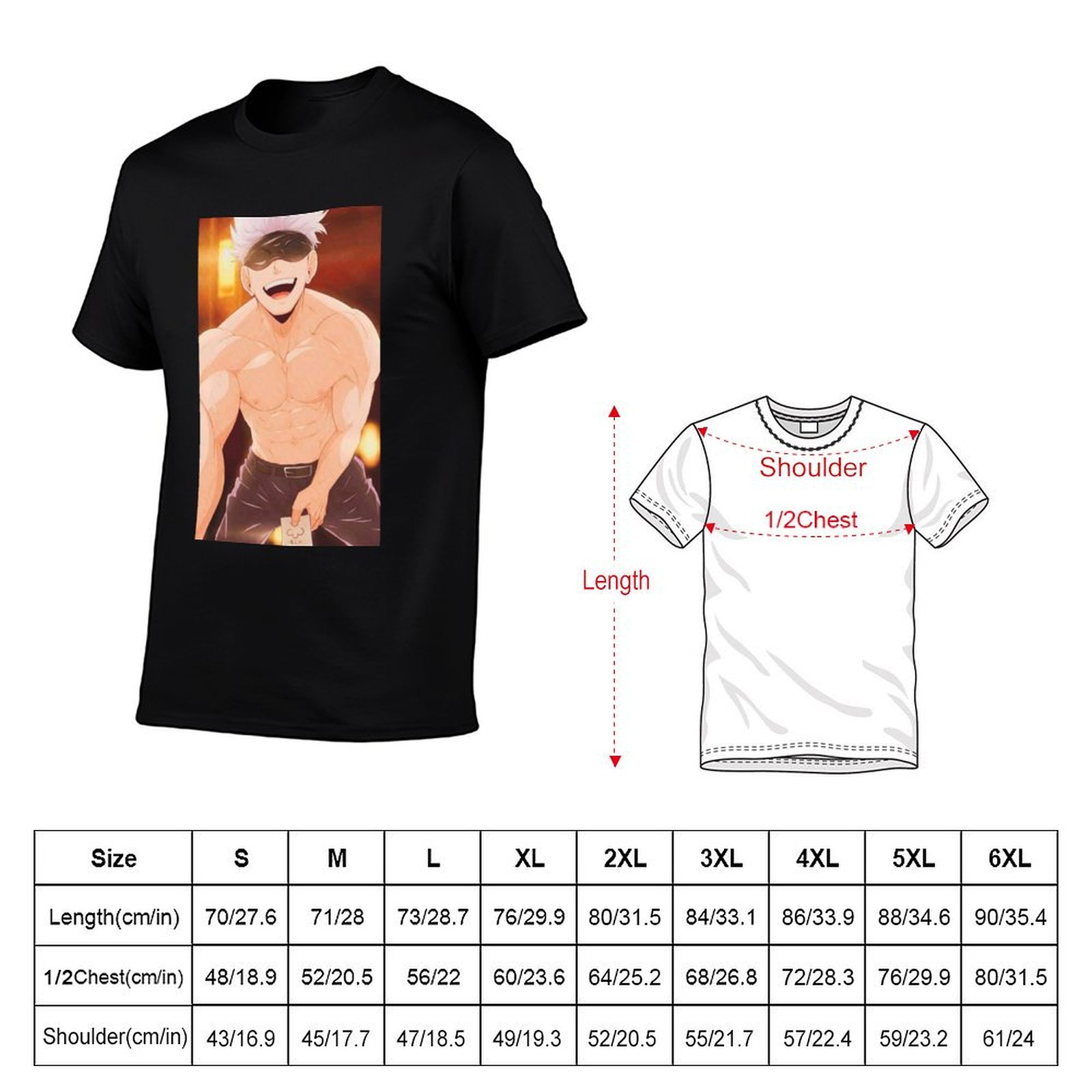 T-shirt Gojo Satoru Merchandis - Anime Merchandise For Men recensione e prezzo